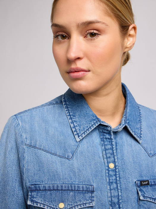 Lee Женская Рубашка Синяя Regular [2]