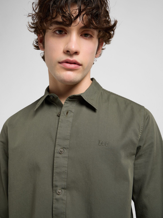 Lee Мужская Рубашка Хаки Regular [4]
