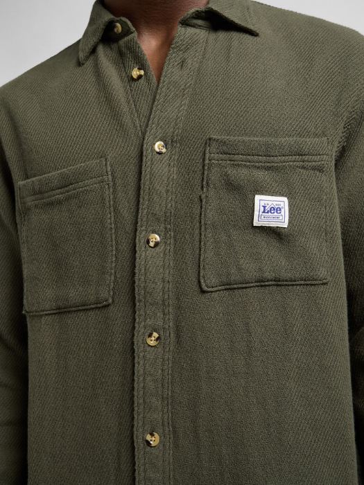 Lee Мужская Рубашка Хаки Relaxed [5]