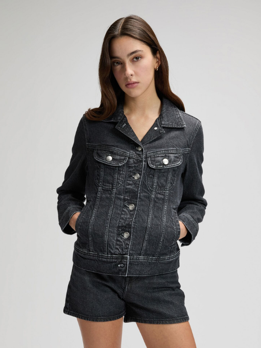 Lee Женская Куртка Тёмная Серая Regular [3]