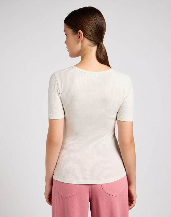 Lee Tricou Slim Off White Femei [2]