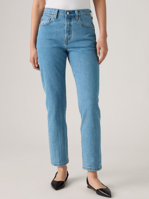 Levi's Blugi Albastri Deschisi 501 CROP Straight Femei [5]