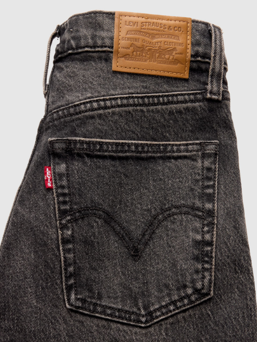 Levi's Blugi Negri Ribcage Full Length Slim Straight Femei [7]