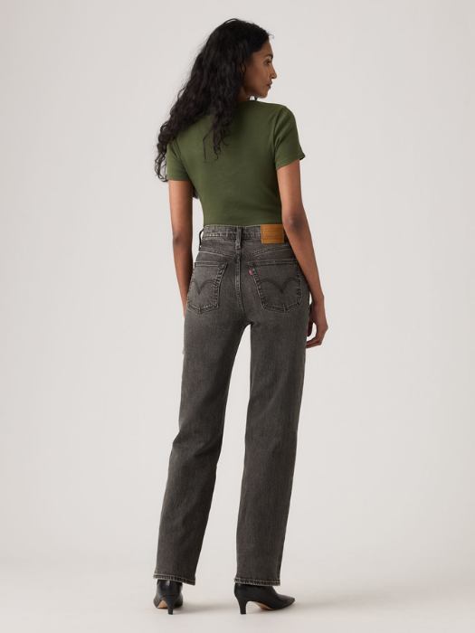 Blugi Negri Ribcage Full Length Slim Straight Femei [4]