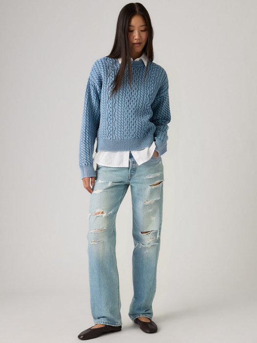 Levi's Blugi Albastri 501 90 Straight Femei [3]