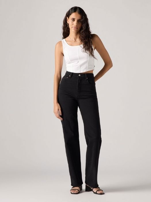 Levi's Женские Джинсы Чёрные Ribcage Full Length Straight [1]