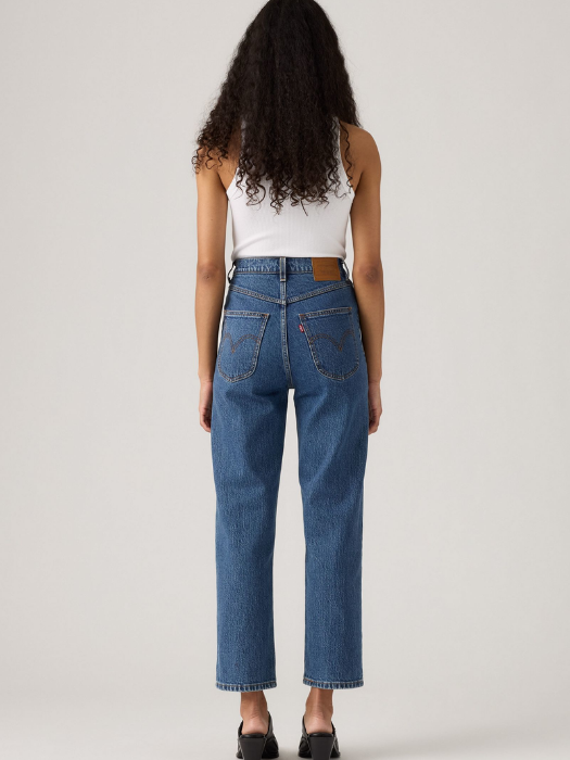 Levi's Blugi Albastri Ribcage Western Yoke Straight Femei [4]