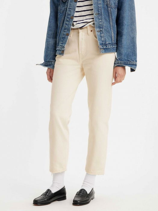 Levi's Blugi Crem 501 CROP Straight Femei [7]