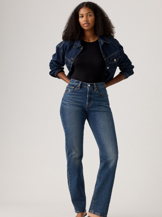 Levi's Blugi Navy 501 Straight Femei [2]