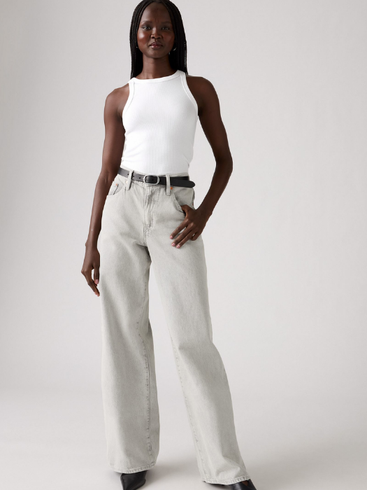 Levi's Blugi Gri Deschis RIBCAGE Straight Femei [2]