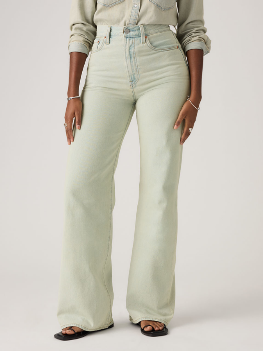 Blugi Albastri Ribcage Wide Leg Wide Leg Femei [4]