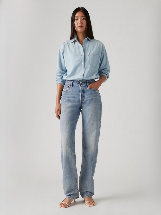 Levi's Женские Джинсы Светло-Синие 501 90 Straight [5]