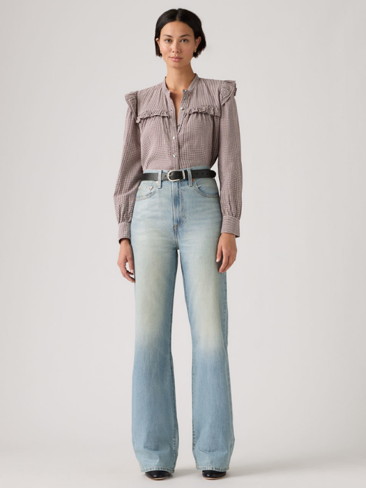 Levi's Blugi Albastri Ribcage Wide Leg Wide Leg Femei [3]