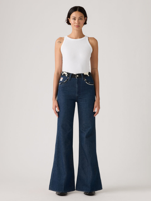 Levi's Женские Джинсы Indigo Cow Print Pnt Ribcage Bell Flare [2]