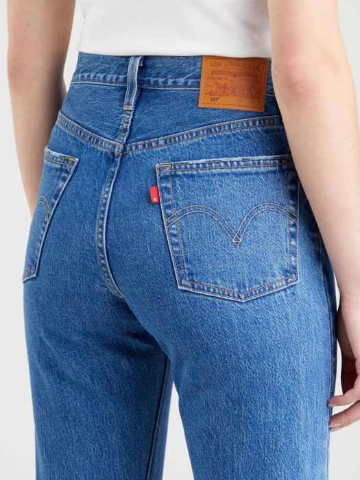 Levi's Blugi Albastri 501 CROP Straight Femei [8]