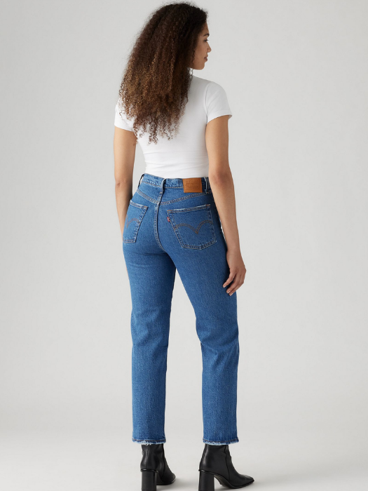 Levi's Blugi Albastri Ribcage Straight Ankle Straight Femei [3]