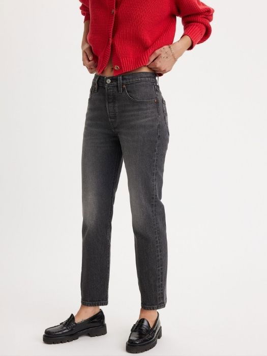 Levi's Женские Джинсы Тёмные Серые 501 CROP Straight [4]