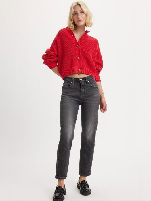 Levi's Blugi Gri Inchis 501 CROP Straight Femei [1]