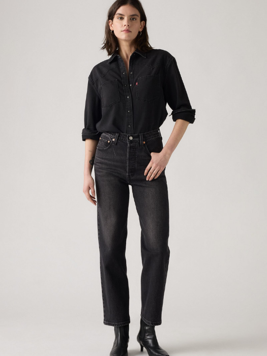 Levi's Blugi Gri Inchis RIBCAGE Straight Femei [2]