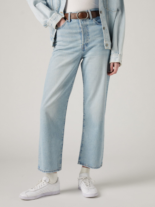 Levi's Blugi Albastri Deschisi Ribcage Straight Ankle Straight Femei [5]