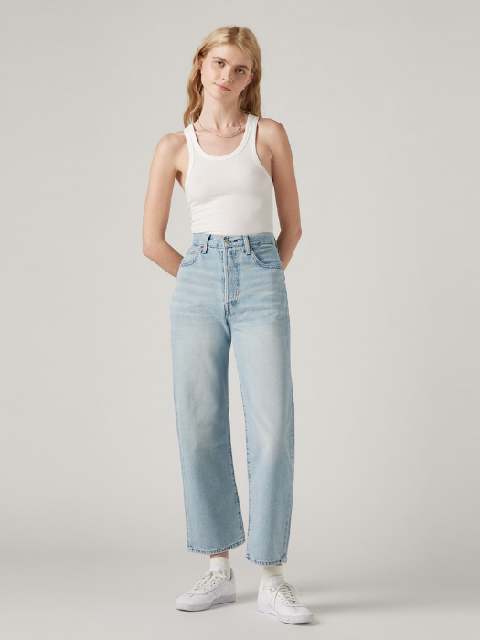 Levi's Blugi Albastri Deschisi Ribcage Straight Ankle Straight Femei [1]
