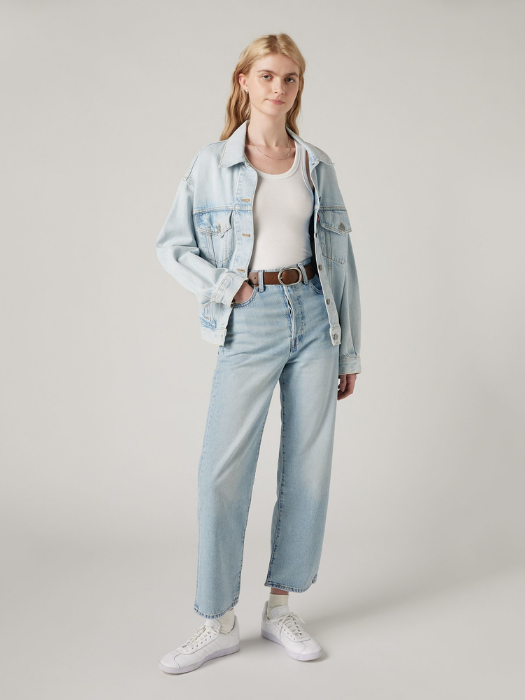 Levi's Blugi Albastri Deschisi Ribcage Straight Ankle Straight Femei [4]