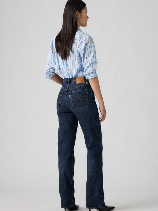 Levi's Blugi Navy Ribcage Full Length Straight Femei [4]