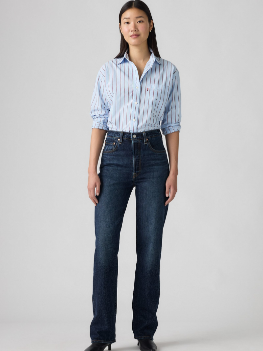 Levi's Blugi Navy Ribcage Full Length Straight Femei [1]