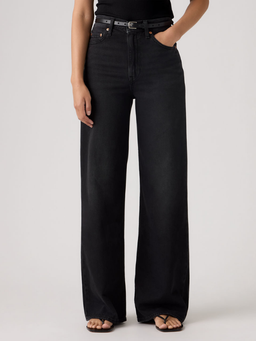 Levi's Blugi Negri Ribcage Wide Leg Wide Leg Femei [5]