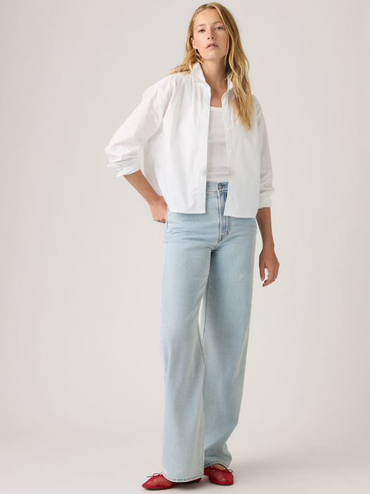 Levi's Blugi Albastri Ribcage Wide Leg Wide Leg Femei [5]