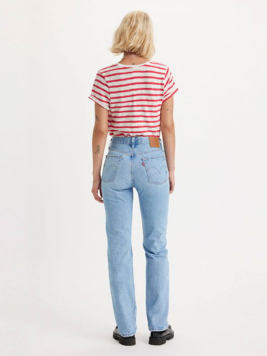 Levi's Blugi Albastri Deschisi 501 Straight Femei [2]