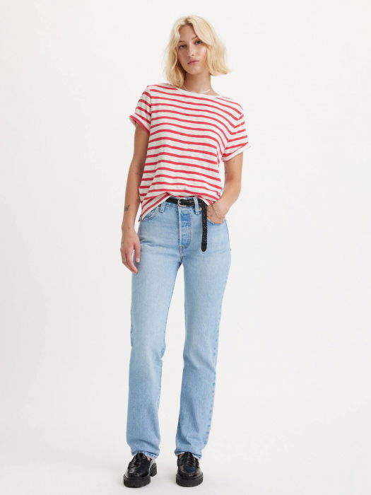 Levi's Blugi Albastri Deschisi 501 Straight Femei [1]