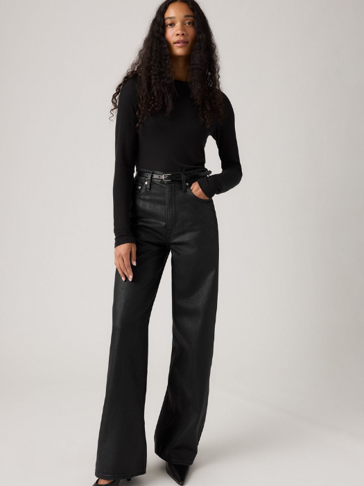 Levi's Blugi Negri Ribcage Wide Leg Ribcage Femei [3]