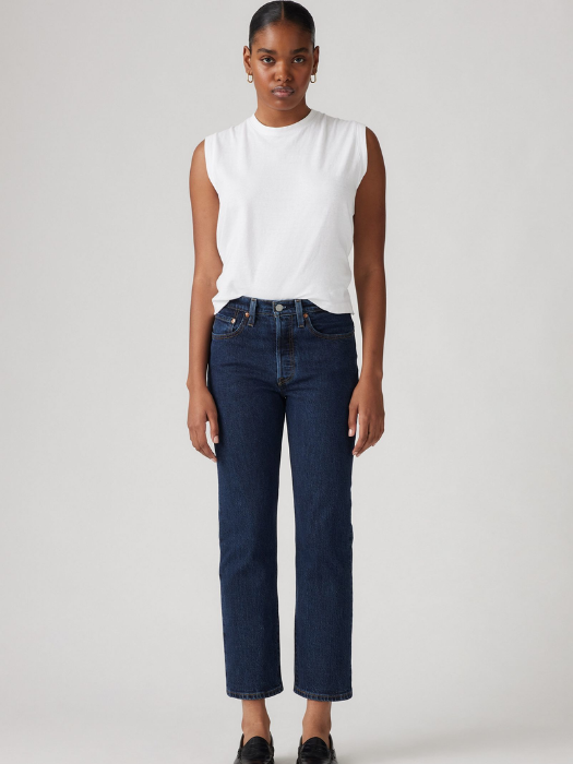 Levi's Женские Джинсы Темно-Синие 501 CROP Straight [1]