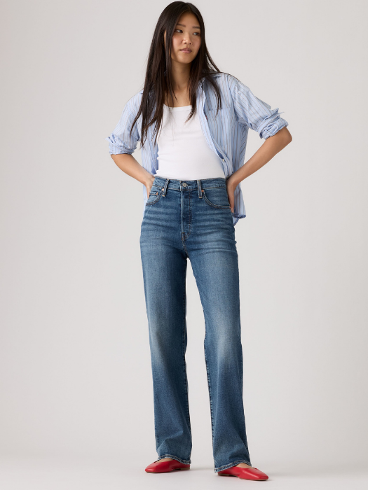 Levi's Blugi Navy Ribcage Full Length Slim Straight Femei [5]