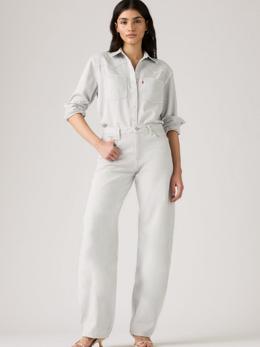 Levi's Blugi Gri Deschis Baggy Dad Barrel Barrel Femei [3]