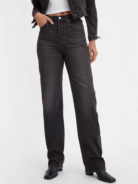 Levi's Женские Джинсы Тёмные Серые Ribcage Full Length Straight [5]