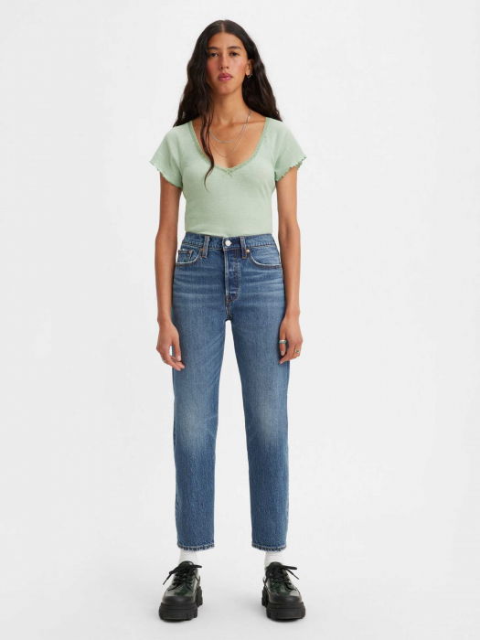 Levi's Blugi Albastri Wedgie Straight Straight Femei [1]