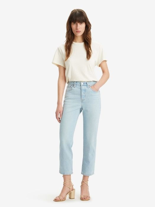 Levi's Blugi Albastri Deschisi 501 CROP Straight Femei [1]