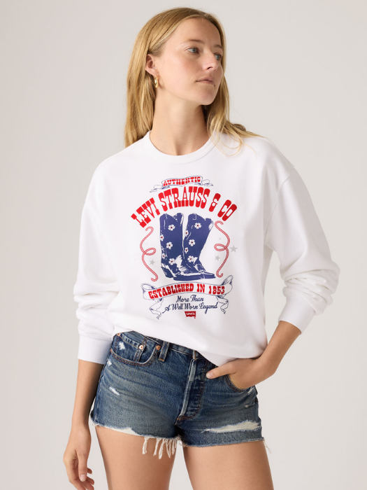 Levi's Женский Свитшот Белый Relaxed [2]