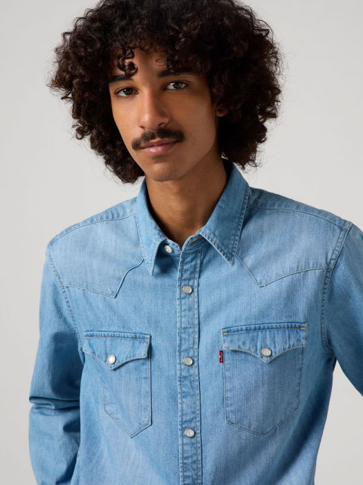 Levi's Мужская Рубашка Синяя Regular [3]