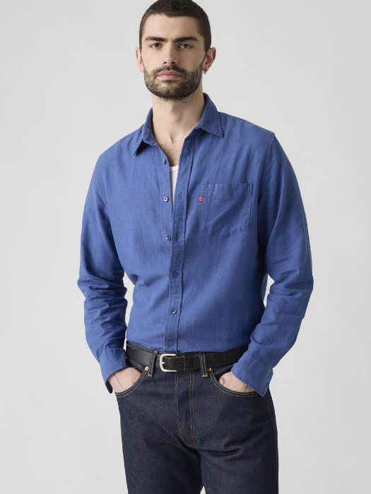 Levi's Мужская Рубашка Синяя Regular [3]