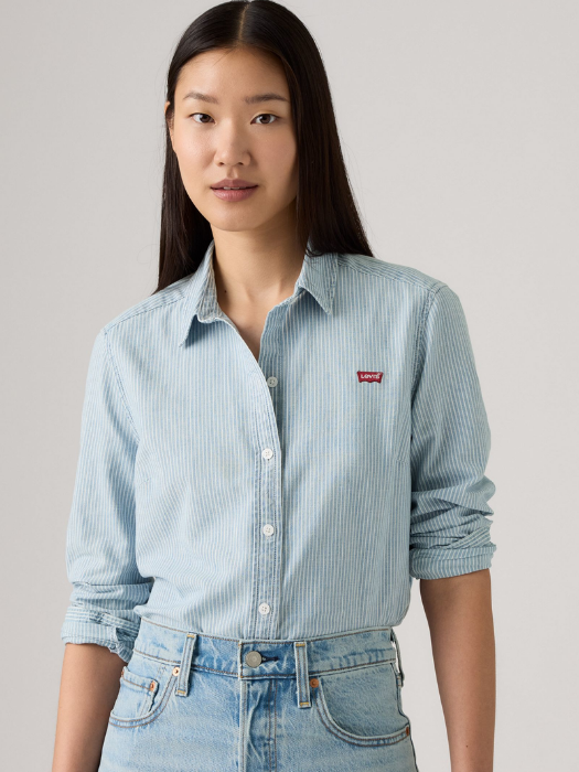 Levi's Женская Рубашка Синяя Regular [3]