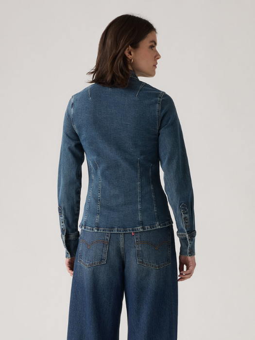 Levi's Женская Рубашка Темно-Синяя Slim [4]