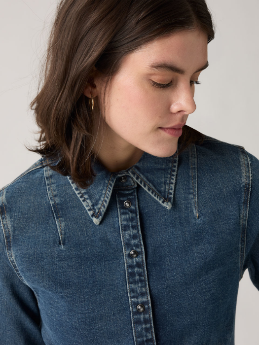 Levi's Женская Рубашка Темно-Синяя Slim [3]