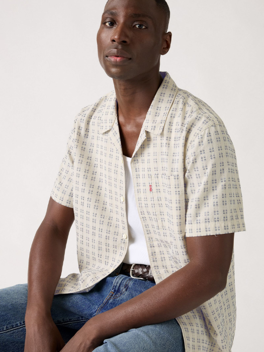 Levi's Camasa Cu Maneca Scurta Crem Relaxed Barbati [3]