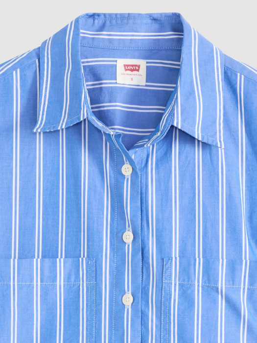 Levi's Camasa Cu Maneca Scurta Albastra Relaxed Femei - 369 Lei [5]