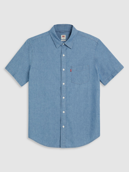 Levi's Мужская Рубашка С Коротким Рукавом Синяя Regular [6]