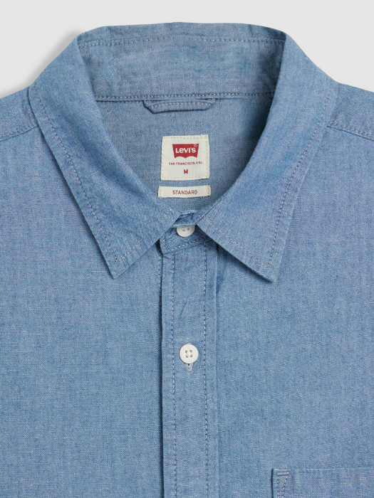 Levi's Мужская Рубашка С Коротким Рукавом Синяя Regular [5]