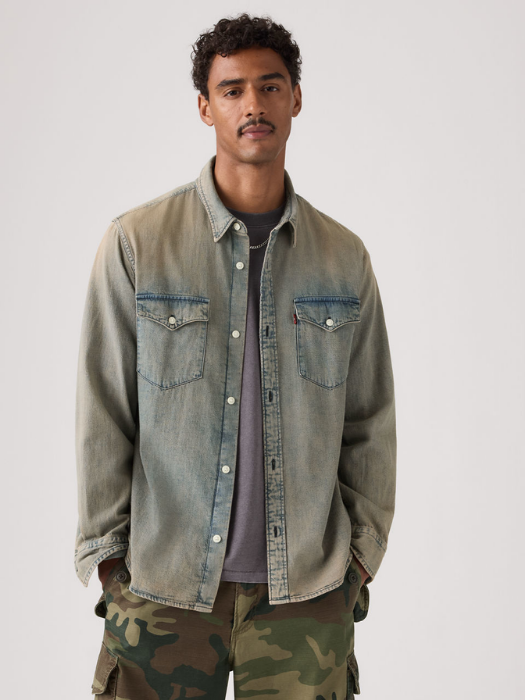 Levi's Мужская Рубашка Синий/Серый Relaxed [3]